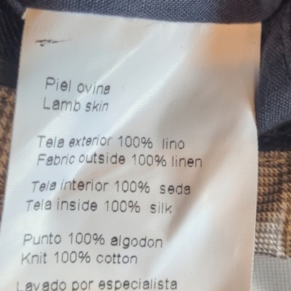 Torras Blue Quiet Luxury Linen Silk and Lambskin Leather Designer Jacket size 46 - Picture 6 of 8